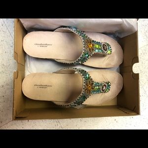 Blue Aura Thong Slides